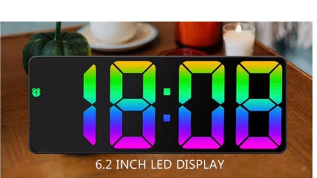 6.2 Inh Desktop/Table Alarms Clock with Time, , Temperature RGB Colour