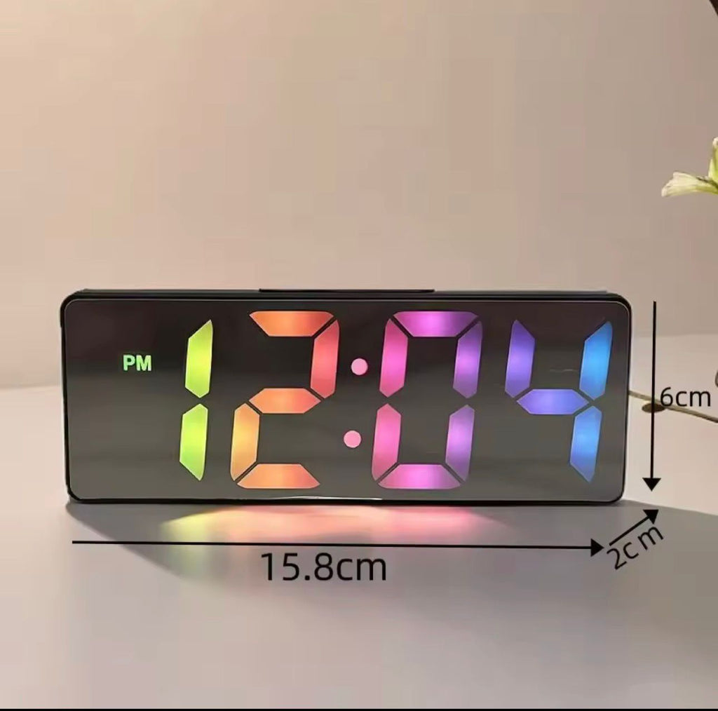 6.2 Inh Desktop/Table Alarms Clock with Time, , Temperature RGB Colour