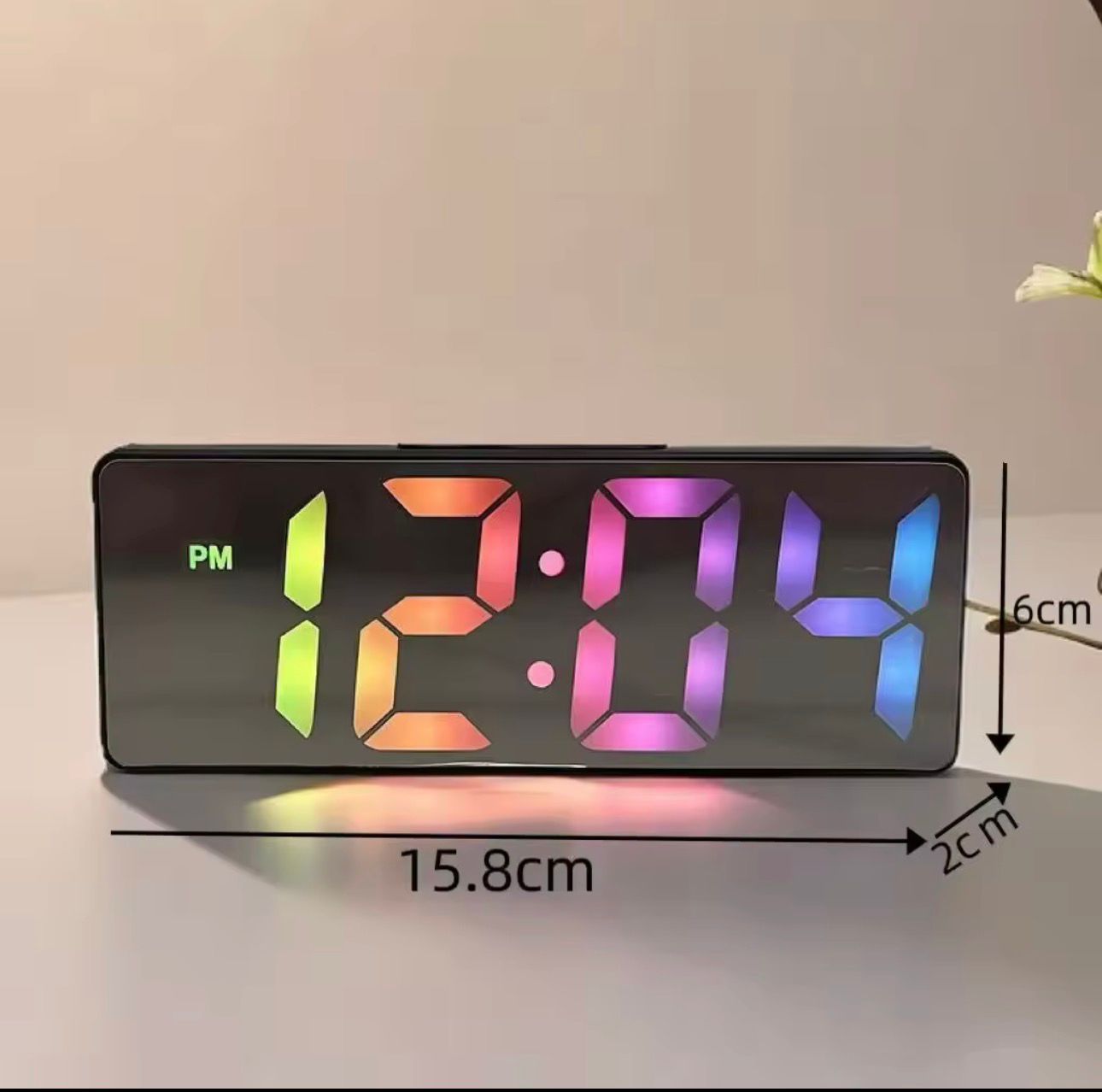 6.2 Inh Desktop/Table Alarms Clock with Time, , Temperature RGB Colour