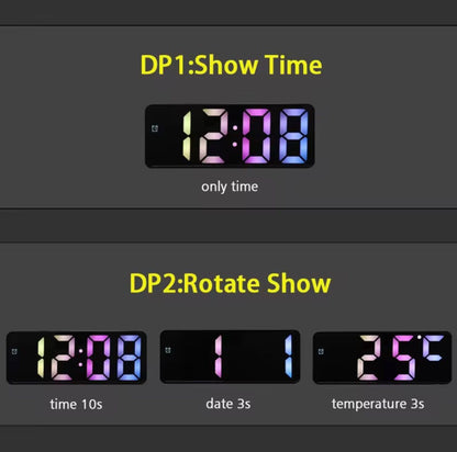 6.2 Inh Desktop/Table Alarms Clock with Time, , Temperature RGB Colour