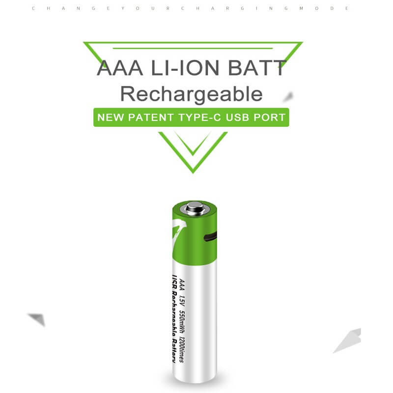 XZENERGY RB40 AAA 750mWh 1.5V Lithium-Ion Type-C Rechargeable Batteries 2 Pcs