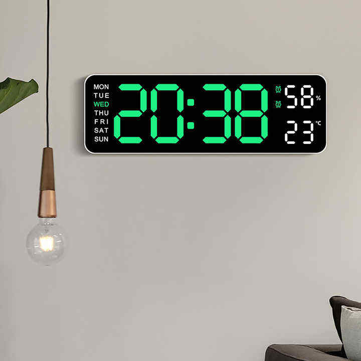 Led Stand Up Table Clock 9 inh Multifunctional Led Digital Table Clock 2 Set Alarm Date Tempera ...
